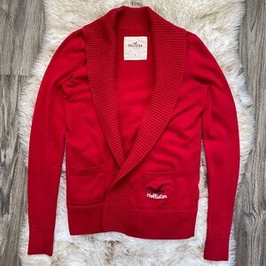 Y2K Hollister Red Cardigan Sweater